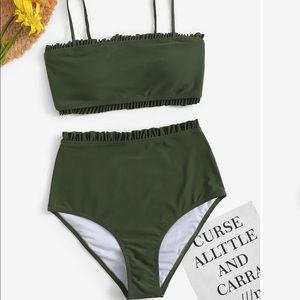 SHEIN ruffle high waisted bikini set
